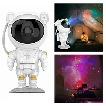 Astronautas Star LED Projektorius Naktį Šviesos Nuotolinio Daugiaspalvis Lazeris Atmosfera Šviesos USB Stalo Lempa Vaikų Kambario Dekoro Šviesos