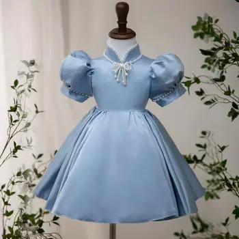 Aukštos Klasės Gėlių Mergaičių Vakare Gown Lankas Duobute Dizainas, Vintage Ispanų Vaikų Gimtadienio Suknelės Velykų Eid A1329