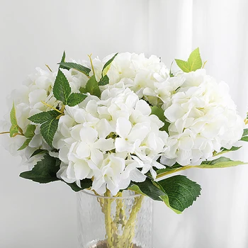 Aukštos Kokybės 45cm Dirbtinės Baltos Hydrangea Gėlių Kamuolys Šilko Hydrangea Aksesuaras Namų Vestuvių Dekoravimas Netikrą Flores Puokštė