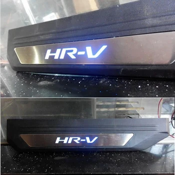 Auto Dalis, Nerūdijančio Plieno LED Nusitrinti Plokštė Durų Slenksčio Sargai Slenksčiai Padengti Apdailos 4Pcs Tinka Honda HRV HR-V 2014 2015 2017