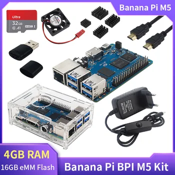 Bananų Pi BPI M5 Naujos Kartos Vieno Valdybos Kompiuterio Amlogic S905X3 Chip Dizainas, 4GB RAM, 16GB emmsp su 4 USB 3.0 Prievadai