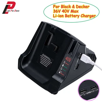 Black & Decker 36V 40V Max ličio jonų Baterijos, Greitas Įkroviklis LCS36 LCS40 Su Dual USB LBXR36 LBX36 LBXR2036 LBX2040