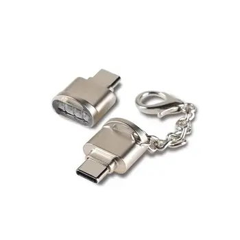 C tipo Mini Atminties Kortelių Skaitytuvas OTG Adapteris, USB Jungtis, Aliuminio Cardreader Konverteris Micro SD/TF Microsd Nešiojamas Kompiuteris