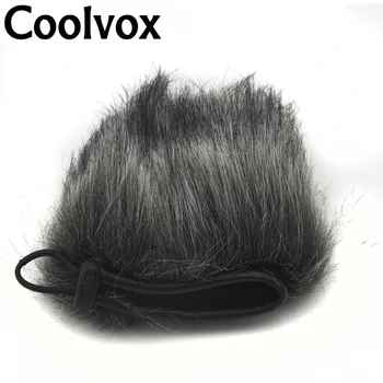 Coolvox Lauko Garso Dirbtinio Kailio Mikrofonas, Vėjo Padengti apsauginės ausinės Priekinio stiklo Rankovės Skydas Zoom H1 Skaitmeninis Recoder 65mm*110mm