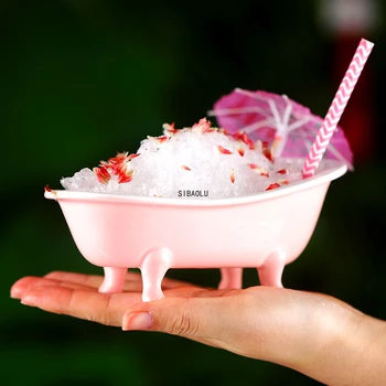 Creative 3D MINI Vonia Kokteilis Stiklo Keramikos Kokteilius Puodeliai Baras Pakabukai Šerbetas Konteinerių Puodelis Milkshake Šalto Gėrimo Taure