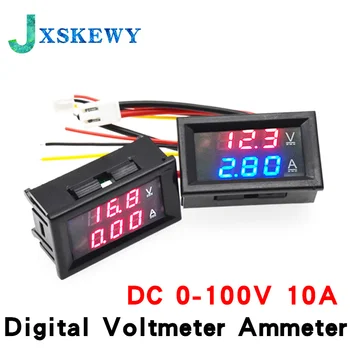 DC 0-100V 10A Digital Voltmeter Ammeter Dvigubas Ekranas Įtampos Detektorius Dabartinės Skaitiklio Skydelis Amp Volt Gabaritas 0.28