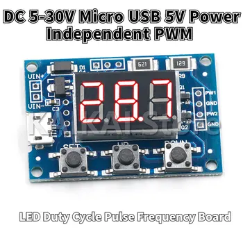 DC 5-30 V Micro USB 5V Maitinimo Nepriklausomų PWM Generatorius 2 Kanalo Dual Būdas Skaitmeninis LED darbo Ciklas Impulsų Dažnis Valdybos Modulis