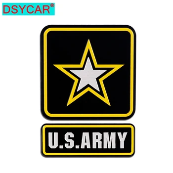 DSYCAR 1Pcs Metalo Armijos 3D Automobilių Lipdukas, Decal Galva Automobilio Pusės Sparnas Galinis Kamieno Emblema Ženklelio Lipdukai Lipdukas