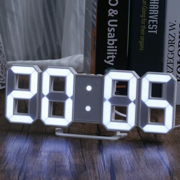 Didelių 3D Skaitmeninio Sieninis Laikrodis 3D LED Laikrodis-Žadintuvas Elektroninių Stalo Laikrodžiai su Didelių Temperatūros 24/12 Valandą Ekranas