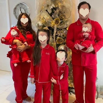 Didmeninės Kūdikių Berniukų, Mergaičių Šeimos Atitikimo Kalėdų Pižamos Pynimas Pjs Vaikų Raudona Vaikiška Pižama Vaikams