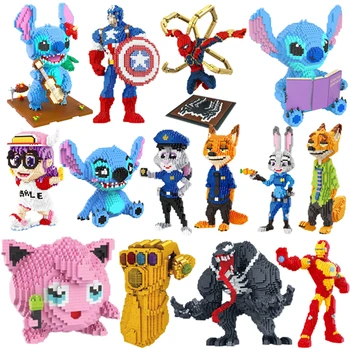 Disney Dygsnio Istorija Blokai Mickey Mouse Blokų Pastate, Žaislų, Animacinių filmų, Anime Personažai Mokymo Vaikų Žaislas