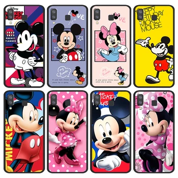 Disney Mickey Mouse Gana Telefono dėklas Samsung Galaxy A9 A8 Star A7 A6 A5 A3 A2 2018 M. 2016 m. 2017 Silikoninis Juodas Minkštas Coque 