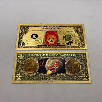 Dogecoin Žudikas Shiba Inu Aukso Banknotų (SHIB) ŠIFRAVIMO Metalo Auksą, Padengtą Fizinio Shib Raudona Monetos Doge Žudikas Suvenyrų Monetas