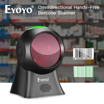 Eyoyo EY-7100 1D/2D Darbalaukio Barcode Scanner Įvairiakryptė USB Laidinio Brūkšninio kodo Skaitytuvas Platforma Skaitytuvas Automatinio Skenavimo Jutikliai