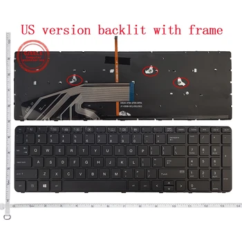 GZEELE Naujas JAV Nešiojamojo kompiuterio Klaviatūra HP ProBook 450 G3 455 G3 470 G3 NR. APŠVIETIMU Rėmas su MUMIS