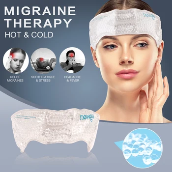 Galvos skausmas Ledo Paketas Galvos Wrap Migrena Reguliuojamas Lankstaus Gelio Šalto, Karšto Suspausti Terapija, Karščiavimas, Įtampą, Stresą, Skausmą