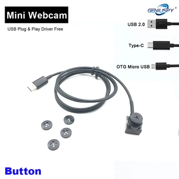HD 1080P 720P USB Kameros 15*15 mm Mikro Dydžio, C Tipo USB CCTV Kameros Mygtuką, Garso OTG Mikro Kamera, PC Laptop 