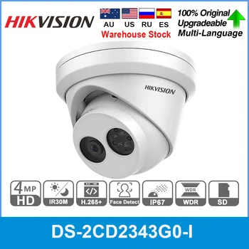 Hikvision IP Kameros 4MP DS-2CD2343G0-aš IR30m Fiksuotojo Bokštelis Tinklo Kameros Apsaugos H. 265+ Mini Dome SD Kortelės Lizdas Face Detect IP67