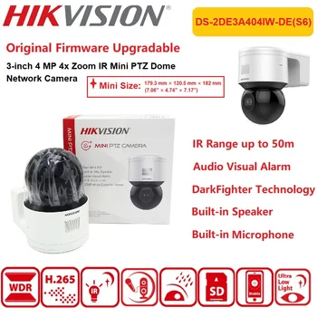 Hikvision PTZ Kamera DS-2DE3A404IW-DE(S6) 3-colių Greitis Mini Dome Kamera su POE H. 265 4X Optinis & 16x Digital Zoom Su Mic&Garsiakalbis