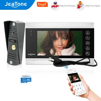 JeaTone Tuya Smart Home Video Domofonas Sistema 7 Colių Belaidžio WiFi Vaizdo Durų Telefoną su 720P/HAINAUT 110° Laidinio Doorbell Fotoaparatas