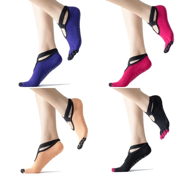 Jogos Kojinės Moterims Visas Penkias Kojų Animaciją Kačių Modelis Ne Slydimo Lipni Rankena Priedai Joga, Barre, Pilates, Šokių, Baleto