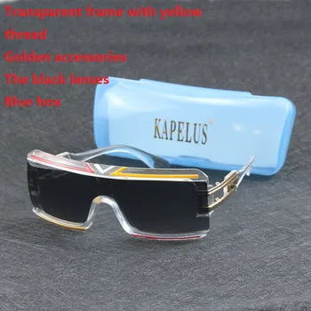 KAPELUS Skaidrūs akiniai nuo saulės moterims Vandenyno gabalas atsitiktinis akiniai nuo saulės Didelio metalinio rėmo akiniai nuo saulės 4024w UV400