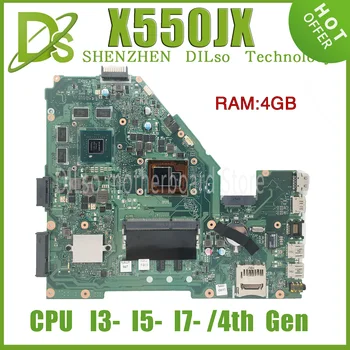 KEFU X550JX Sąsiuvinis Mainboard ASUS X550JX X550JF X550JD X550JK X550J I5/I7-4 4GB RAM GT950M GT940M Nešiojamas Plokštė