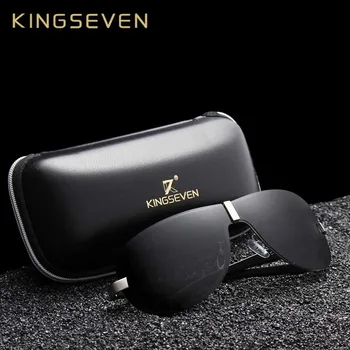KINGSEVEN Aliuminio Poliarizuota Vairavimo Akiniai nuo saulės Vyrams akinius Prekės Dizaineris su Aukštos Kokybės Didelis rėmas taškus saulės akiniai