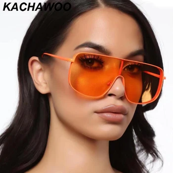 Kachawoo orange didelis rėmas vintage akiniai nuo saulės moterims, vienas gabalas aikštėje mados saulės akiniai vyrų spalvingas mėlyna ruda geriausias pardavėjas