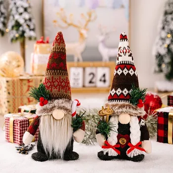 Kalėdų Gnome Pliušinis Megzti Beveidis Lėlės Elf Linksmų Kalėdų Dekoracijas namams Kalėdų, Naujųjų Metų švedijos Tomte Nisse Lėlės
