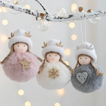 Kalėdų Top hat elnių ragai angelas mergaitė pakabukas Santa Claus Sniego Lėlė Oranments Kalėdų Medžio Apdaila Linksmų Kalėdų Dekoro Dovanos