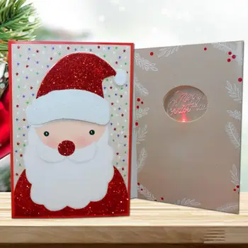 Kalėdų atvirukas su Muzikos Ir Šviesos Mielas Kalėdų Senelis, senis besmegenis Briedžių Penguin 3D Muzikos Atvirukų Naujųjų Metų Kortelės, Kvietimai