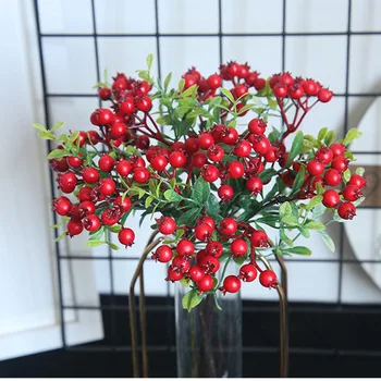 Kalėdų dekoro uogos Dirbtinės Gėlės raudonųjų uogų, vaisių Kalėdos Namuose Vestuvių Papuošalai flores artificiales