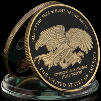 Karinės Monetos JAV Žemės Laisvos Namų Drąsus Suvenyrų Kolekciją Meno Juoda Variu dengto Atminimo Iššūkis Monetos