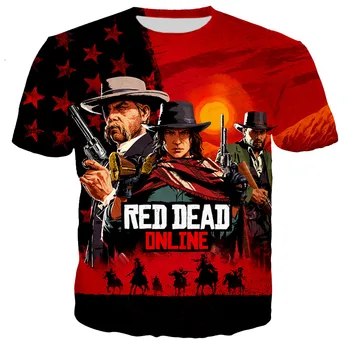 Karšto Žaidimą Red Dead Redemption 3D Atspausdintas T-shirt Vyrai/moterys Naujas Mados Cool Atsitiktinis Harajuku Stiliaus T Shirts Streetwear Viršūnės