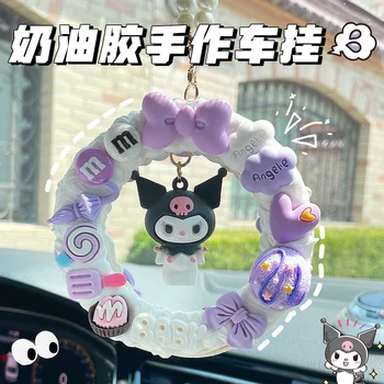 Kawaii Sanriod Anime Cinnamoroll Pliušinis Car Accessories Kuromi Pakabukas Auto Galinio Vaizdo Veidrodis Papuošalai Gimtadienio Dovana Vaikui Žaislą Dovanų