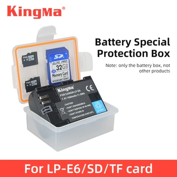 KingMa LP-E6NH LPE6N Akumuliatorius LPE6 Plastiko Atveju Baterijų Laikiklis Laikymo Dėžutė Canon EOS 5D4 5D3 5D2 5DS 5DRS 6D 7D 6D2 60D