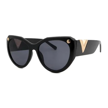 Klasikinis, Prabangus Glamour Moterims saulės akinių Mados Cat Eye Ponios Akinius Prekės Negabaritinių Rėmo UV400