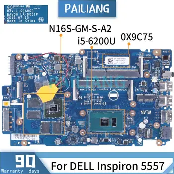 LA-D051P Už DELL Inspiron 5557 5457 i5-6200U I7-6500U Nešiojamas Plokštė 02XPMY 0X9C75 N16S-GM-S-A2 DDR3 Sąsiuvinis Mainboard