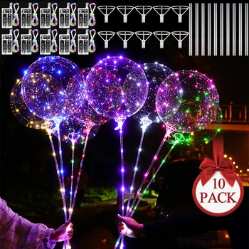 LED Bobo Balionai Šviesos Skaidrus Burbulas Balionas su Spalvinga Šviesos Eilutę, Vestuvių Gimtadienis, Kalėdos Namų Šaliai Dekoro