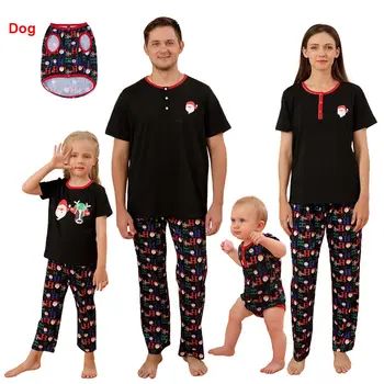 Laiškas Santa Print Tėvas, Motina, Vaikai, Kūdikis, Kūdikis, Šuo T-shirts Kalėdų Pižama Šeimos Atitikimo Komplektus Pajama Atitikimo Kostiumai