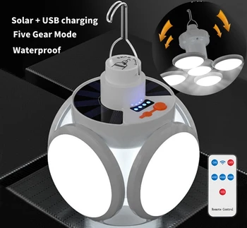 Lauko Pėsčiomis Palapinėms LED Saulės Futbolo Lemputės, Prožektoriai USB DC Įkrovimo Nešiojamų Žibintų Žibintuvėlis Stovyklavimo Reikmenys