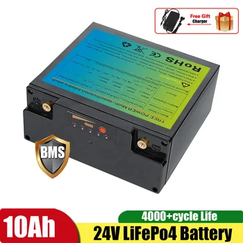 Lifepo4 24V 10Ah 240Wh Lifepo4 Baterija Ličio Geležies su 20A BMS Elektrinių Dviračių Ebike