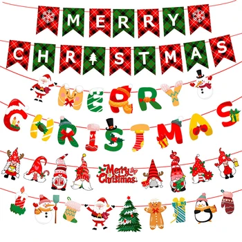 Linksmų Kalėdų Reklama Santa Claus Sniego Kabinti Girliandą Briedžių Vėliavos Kalėdos Medžių Plakatus Dekoro 2022 Linksmų Kalėdų Dekoro Namai