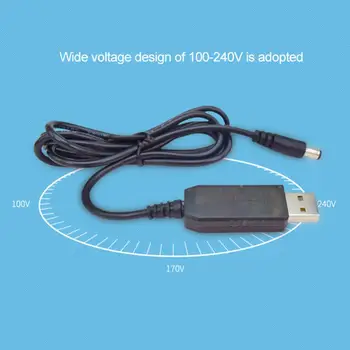 Maitinimo, USB, DC 5V iki 8,4 V/9V/12V 5.5x2.1 mm Male Plug Step-up Adapterio Kabelis