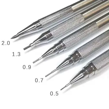 Metalo Mechaninės Pieštukai Nustatyti Švino Korekcijai Rengimo Automatinis Pieštukas 0.3, 0.5, 0.7, 0.9, 1.3, 2.0 mm 2B HB Meno