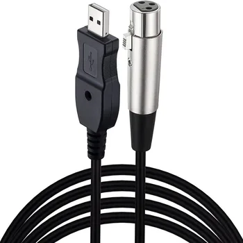 Mikrofonas USB XLR Built-in Garso kortos Kabelis USB Į XLR Usb Mikrofonas Įrašymo Kabelis 3 Metrų Vario Viela