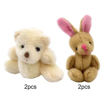 Minkštas 1.97 colių Mini Bendras Lokys/Rabbit 1/12 Lėlių namelio Dekoracijos Lėlės Šalies Prekių Lėlių Papuošalų Pliušinis Žaislas Zuikis