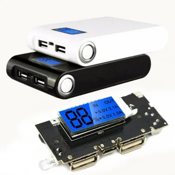Mobiliųjų Galia Banko Baterijos Kroviklio Modulis Valdybos Dual USB Skaitmeninis Ekranas 5V 1A/2.1 VDX99