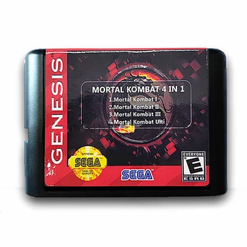 Mortal Kombat 4 in 1 su Taupymo Funkcija 16 bitų Žaidimų Kasetė Sega už MegaDrive Genesis PAL ir NTSC Vaizdo Konsolės